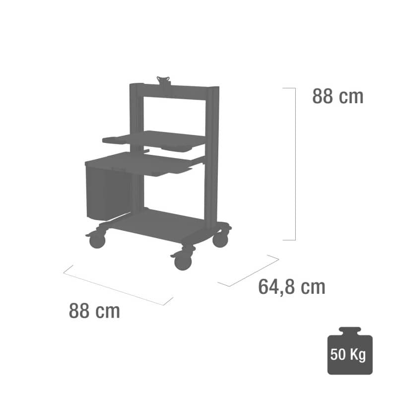 Haeberle Computer Trolley grey