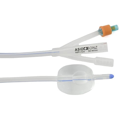 UROSID Basic Nelaton Silicone Balloon Catheter, Triple Lumen CH 24
