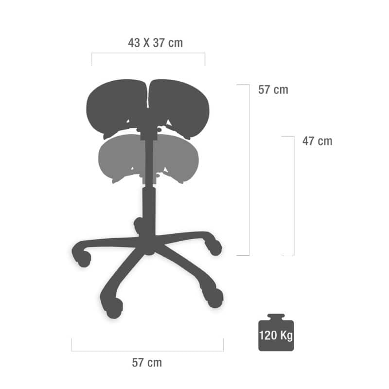 Saddle Stool with Backrest white