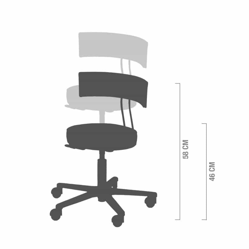 Surgical Chair with Conductive Upholstery Height Adjustment 46-58 cm, Hand Lever