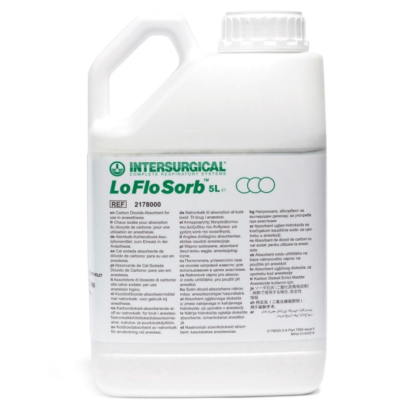 "LoFloSorb" Soda Lime from Intersurgical Drum™ absorbent cartridge