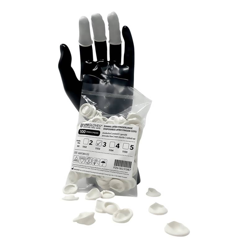 Unigloves Latex Finger Cots L