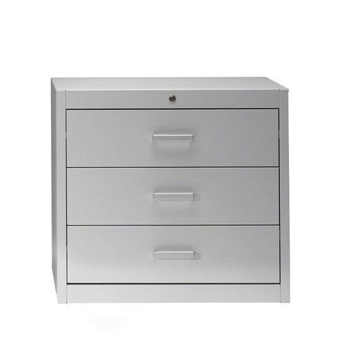 Metallic storage cupboard for cards by Mauser 6 drawers - 2 tracks | ivory