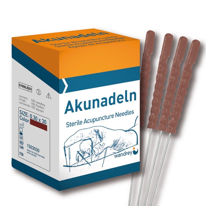 Acupuncture Needles with Plastic Handles 0.20 x 15 mm, blue