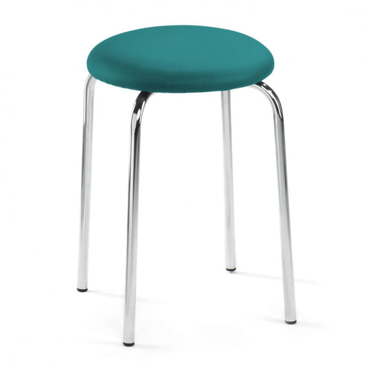 Leatherette-Stackable Stool, upholstered caribbean blue