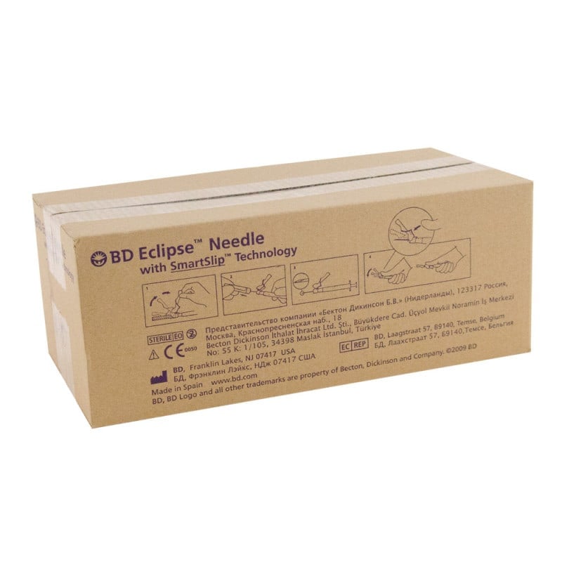 BD Eclipse Safety Needles 30G 1/2" - 0.3 x 13mm, yellow