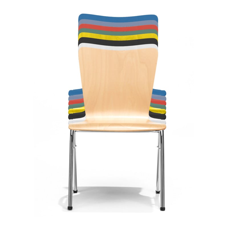 Stacking Chair Made of Beech trapezoid | blue