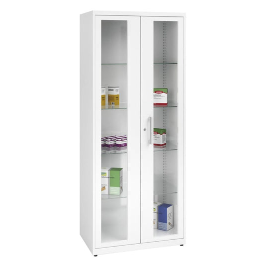 Steel Medicine Cabinet wide | pale grey (RAL 7035)