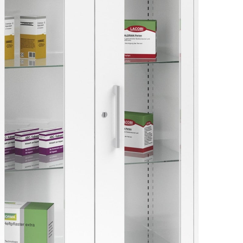 Steel Medicine Cabinet wide | pale grey (RAL 7035)
