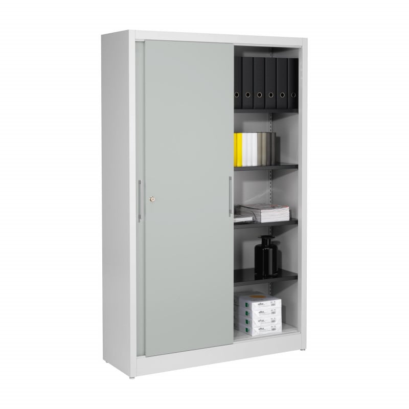 Mauser Sliding Door Cabinet 12.,5 x 120 x 42 cm | light grey