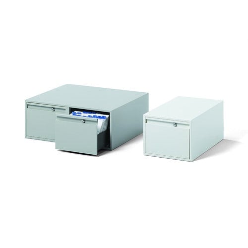 Steel Filing Box DIN A5, 2 pull-out drawers pure white