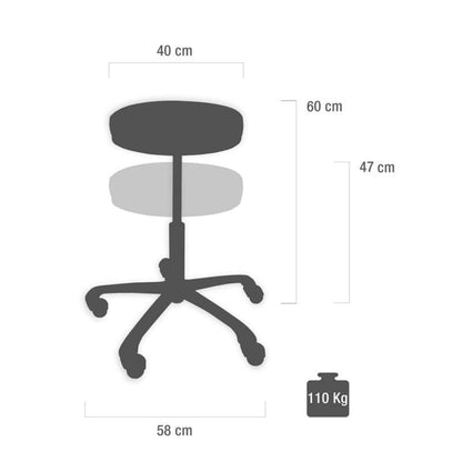 Medical Swivel Stool 46-70cm | light blue