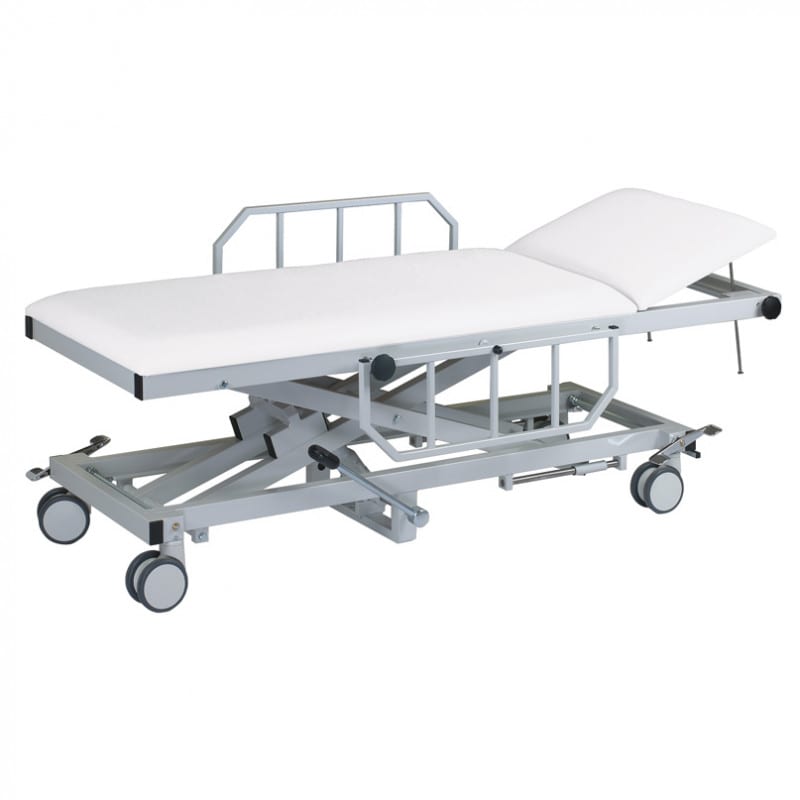 Height-Adjustable Patient Transport Trolley 80 cm | red