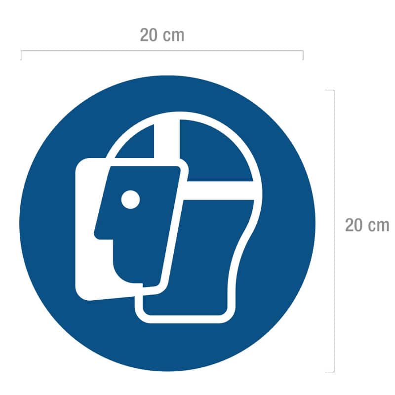 "Wear Face Shield" Mandatory Safety Sticker (foil)