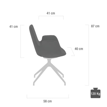 myHELIOS Waiting Room Chair polished aluminium base | green