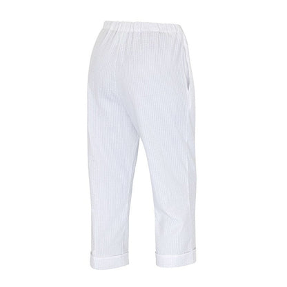 Women's Seersucker ¾ Length Trousers 50