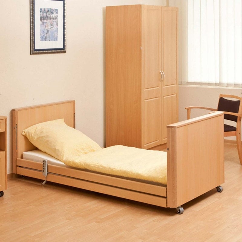 Aldena Nursing Bed with wooden slatted base