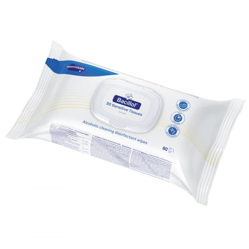 Bacillol 30 Sensitive Tissues, Flowpack 80 Wipes (18 x 20 cm)