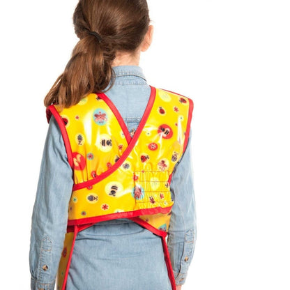 Front Apron for Children yellow water drops (#9-1)