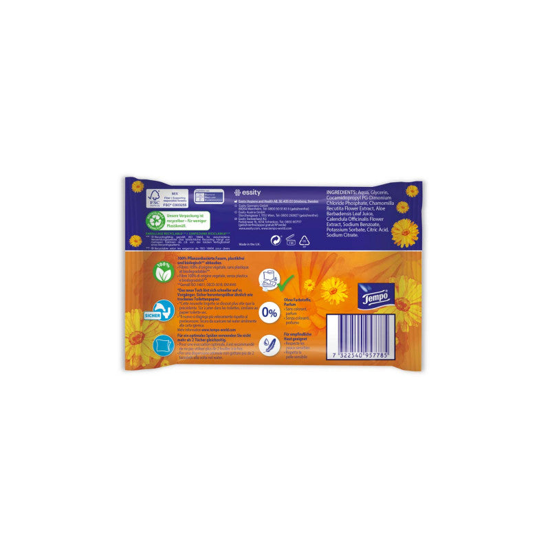 TEMPO Toilet Wipes "My Pampering Moment" with calendula &amp; camomile