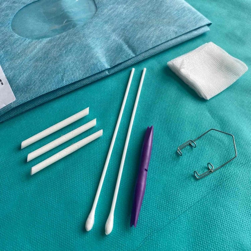 CombiSet® IVOM Standard Sets without fluid collection pouch & with fenestrated lid retractor