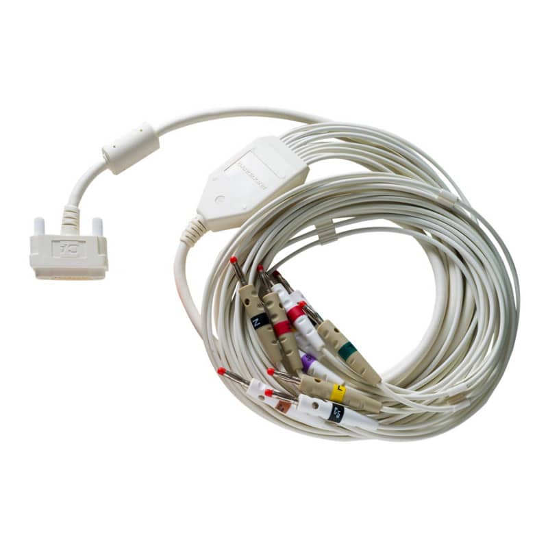 Cardioline ECG Patient Cable with 10 snap buttons