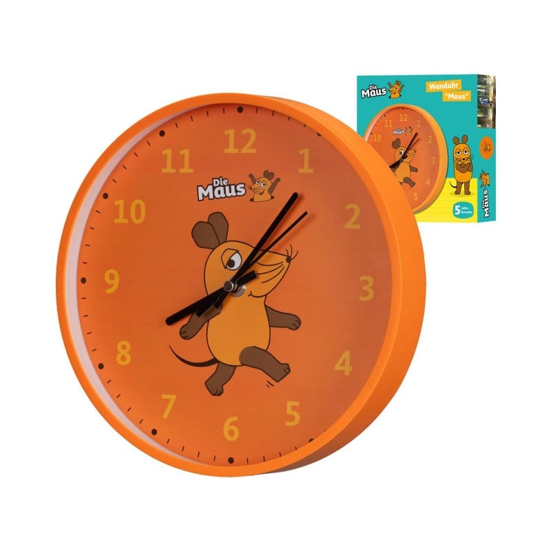 Wall Clock for Kids mouse-duck-elephant