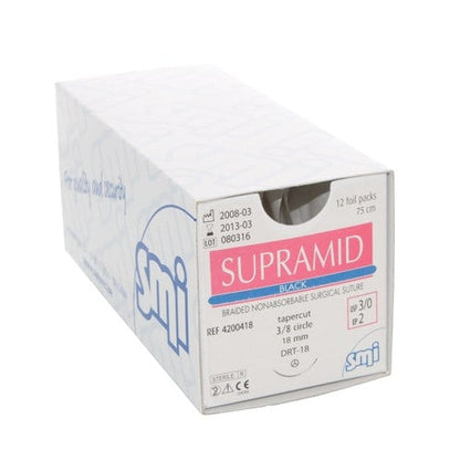 SMI Supramid Black USP0 EP3.5 75cm DS24