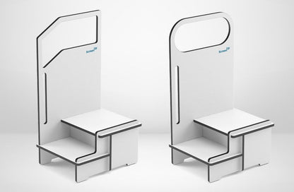 ScreenUp® Step-Up Platform with round handrail