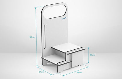 ScreenUp® Step-Up Platform with round handrail