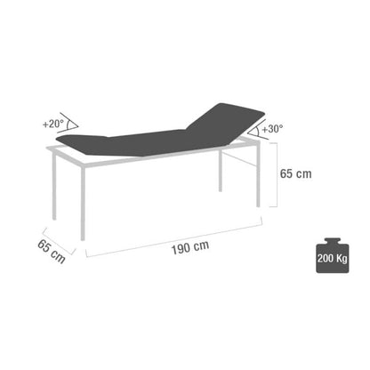 3-Section Exam Table chrome plated steel | black
