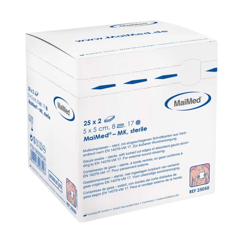 Gauze Compresses, Sterile, 8-ply 5 x 5 cm