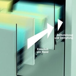 Steel Filing Cabinet with Automatic Closing System 6 drawers, 3 tracks | white