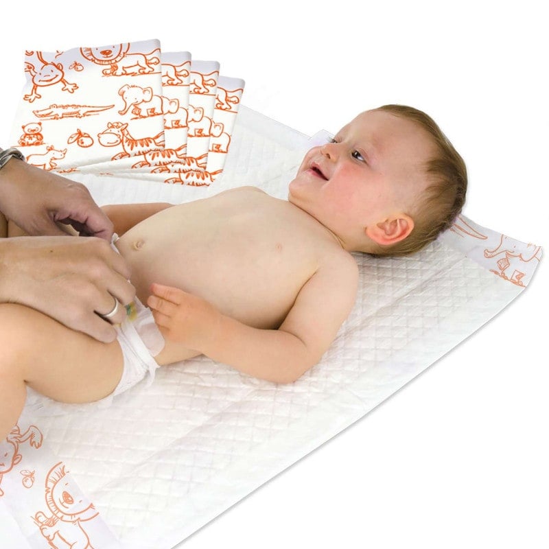 Baby Underlays 40x60cm, 50pcs. zoo animals (orange)