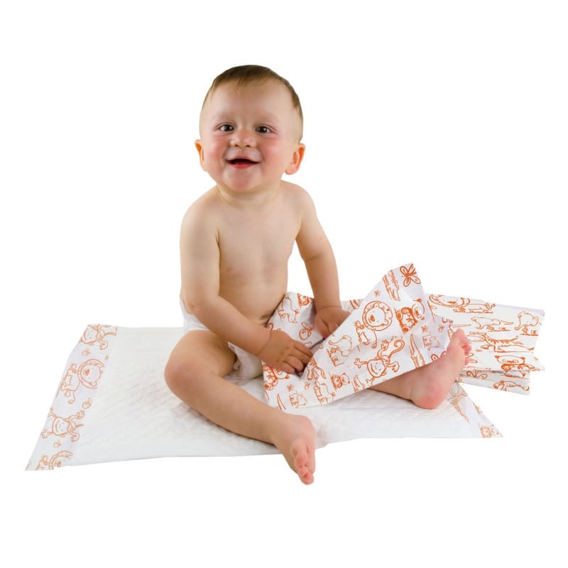 Baby Underlays 40x60cm, 50pcs. dinosaurs (green)