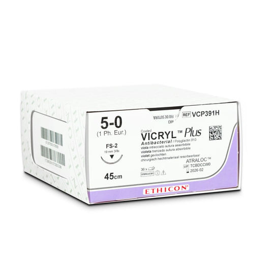 Vicryl Plus Violet Absorbable Sutures USP5-0 45cm FS2