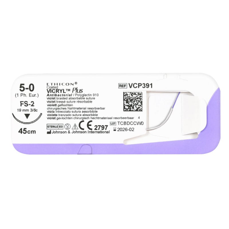 Vicryl Plus Violet Absorbable Sutures USP0 70cm CP1