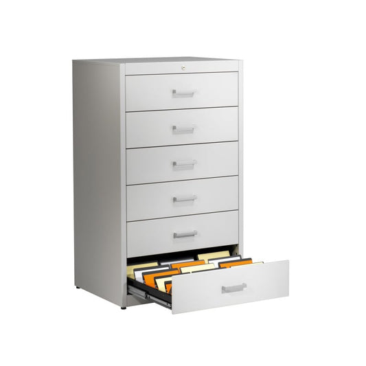 Mauser metallic storage cupboard with self closing system 3 drawers - 3 tracks | rubin red