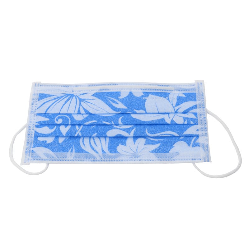 Monoart® Surgical Mask with flower pattern blue