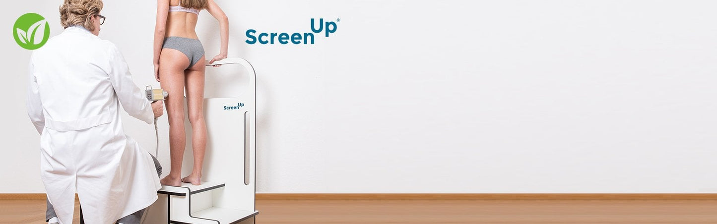 ScreenUp® Step-Up Platform with square handrail