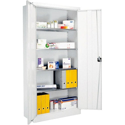 Locking Cabinet 120 cm | pure white | light grey