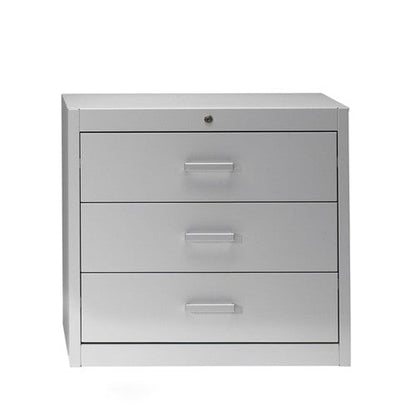 Metallic storage cupboard for cards by Mauser 3 drawers - 3 tracks | ultramarine
