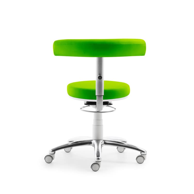 MyQuIZZ Practical Swivel Stool aluminium base | green
