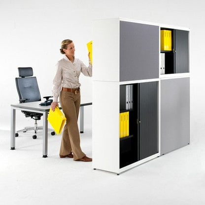 "contos" Tambour Cabinet 80.5 x 80 x 43.2 cm | light grey