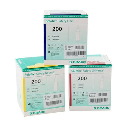 Solofix® Safety Lancets Fine, 25G, Blue