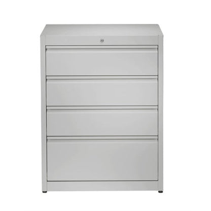 Steel Filing Cabinet with Automatic Closing System 6 drawers, 3 tracks | light grey