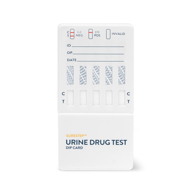 SureStep™ Urine Drug Test Dip Card (5-Panel Multi Drug Dip Test) COC-AMP-MOP-BZO-BUP