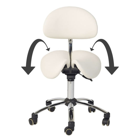 Saddle Stool with Backrest black