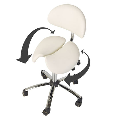 Saddle Stool with Backrest black