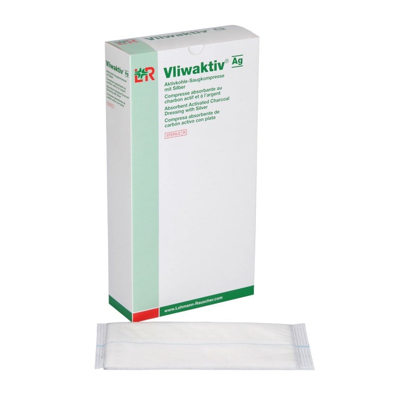 Vliwaktiv Ag Activated Charcoal Dressing 10 x 10 cm